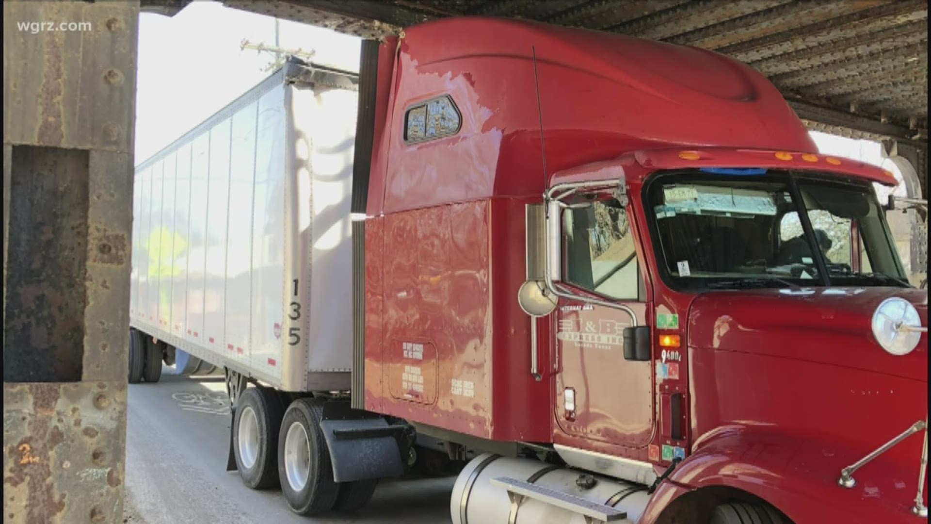 driver from Mexico was headed to a warehouse in North Tonawanda when he hit the C-S-X rail bridge on Fillmore Avenue this afternoon.