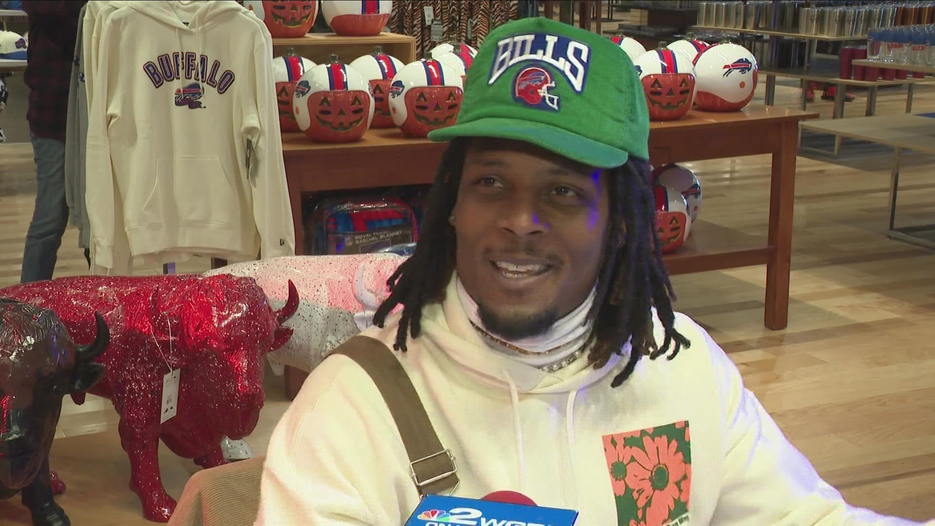 Former Buffalo receiver Stevie Johnson was at The BFLO Store at Transitown Plaza on Saturday for a free autograph signing session.
