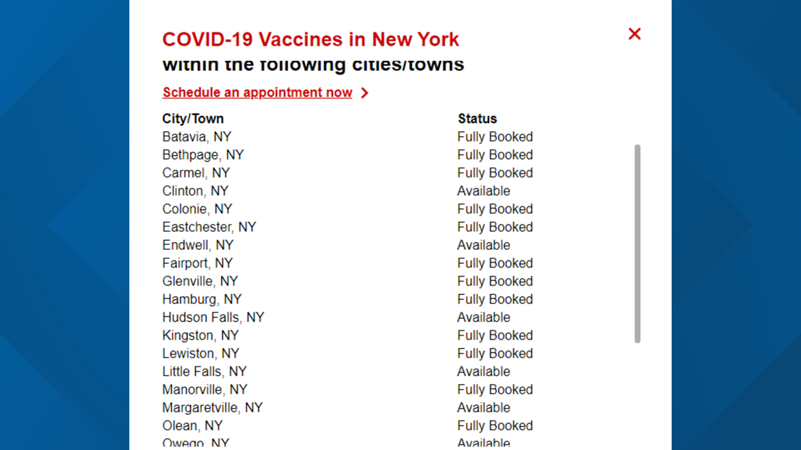 Cvs Covid 19 Vaccine Scheduler Opens Today Appointments For This Week In Wny Filled Before 9am Wgrz Com