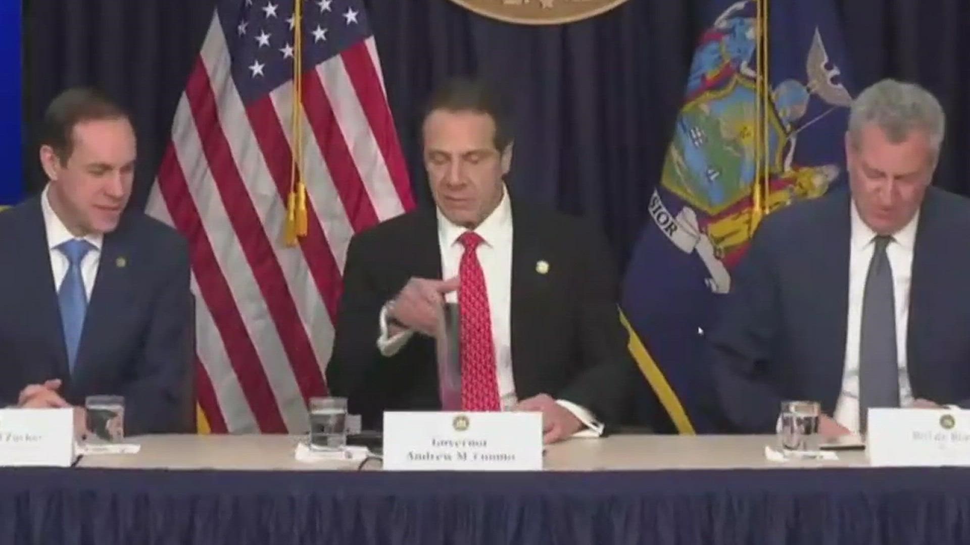 Gov. Cuomo holds briefing with NYS Health Commissioner on first confirmed case of coronavirus in NYS. A 39-year-old woman from NY was confirmed with COVID-19.