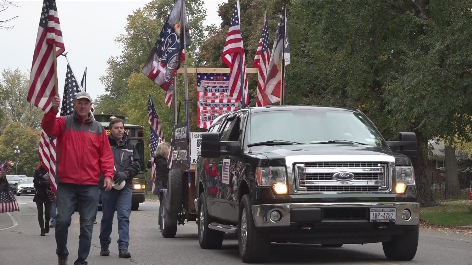 The parade was organized by Blue Star Mothers of America, which provides support to military members and their families.