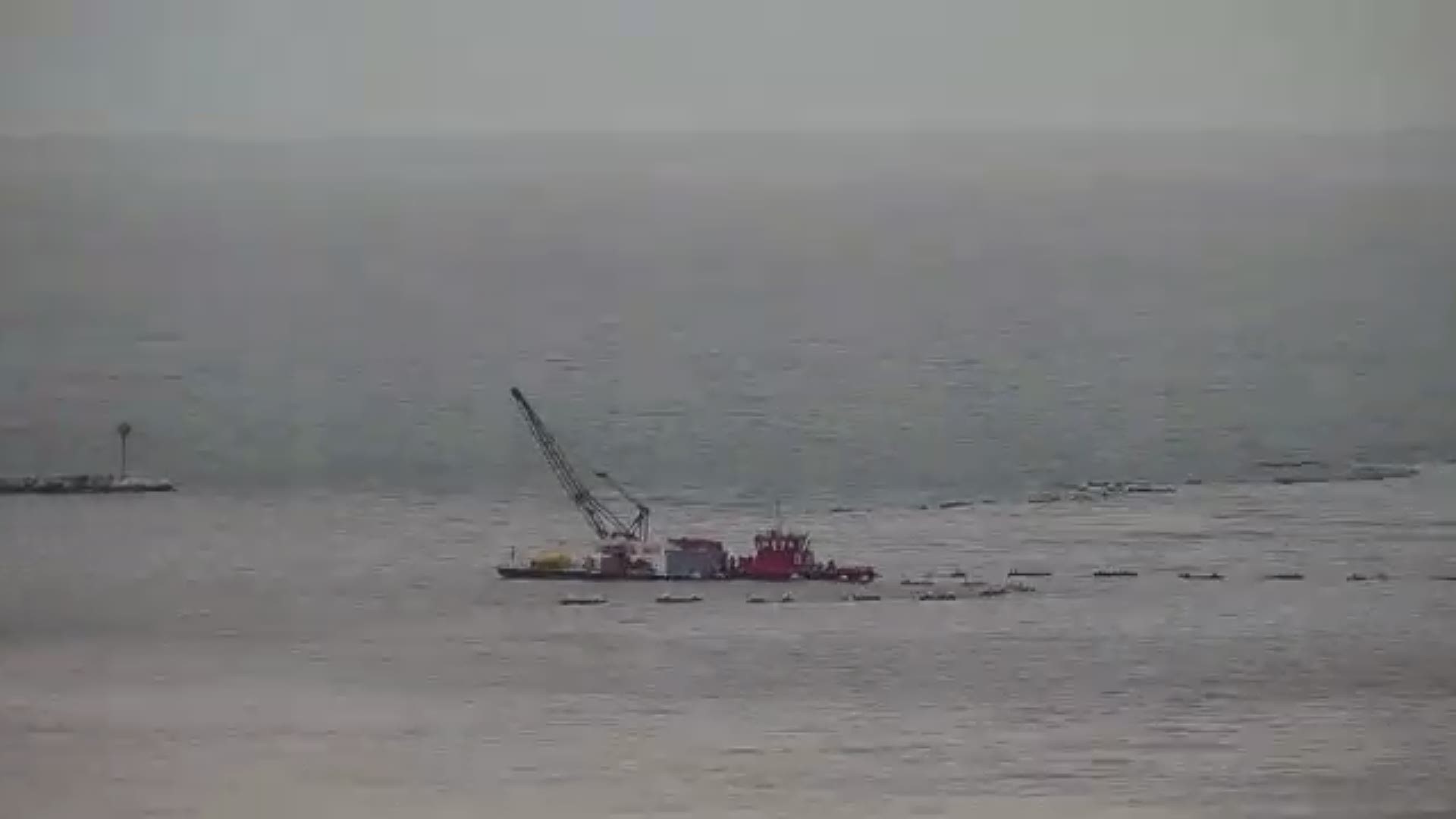 Time-lapse of Ice Boom removal in Lake Erie.