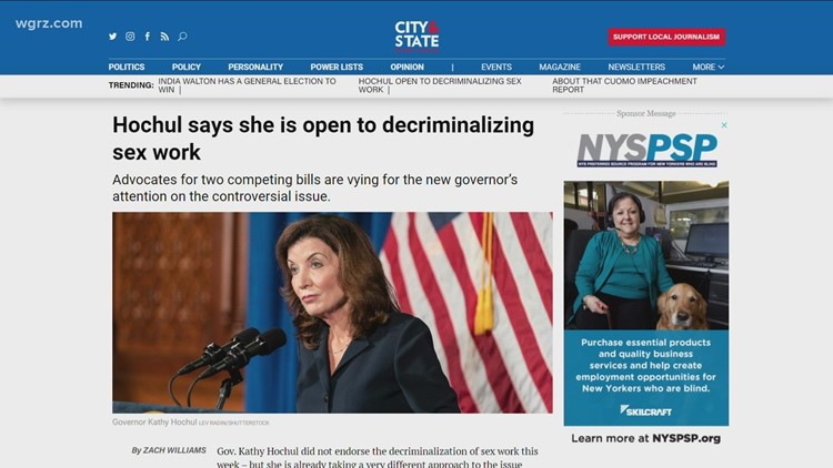 Town Hall: Gov. Hochul says she is open to decriminalizing sex work