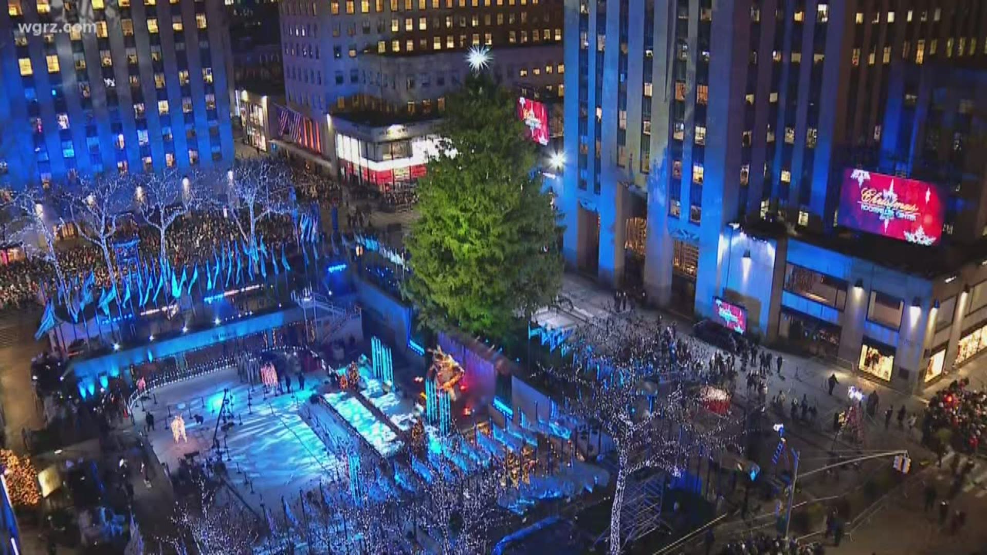 The tree will be lit at 6:30pm on NBC Nightly News and then tune in tonight at 8pm for the special "Christmas in Rockefeller Center."