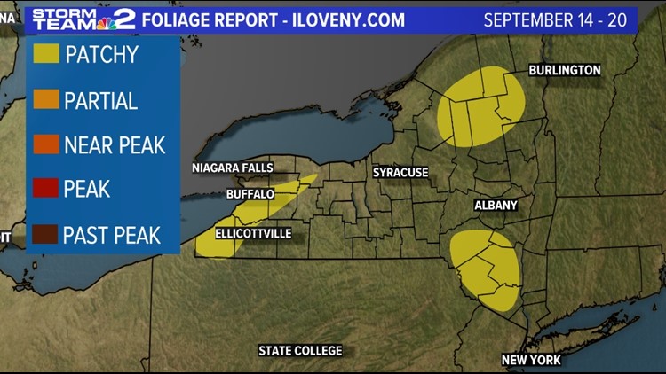 First sign of fall colors appear across upstate New York