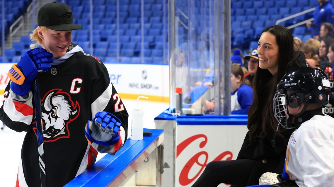 Carolina Matovac, fiancée of Rasmus Dahlin, makes trip back to Buffalo after recovering from health scare