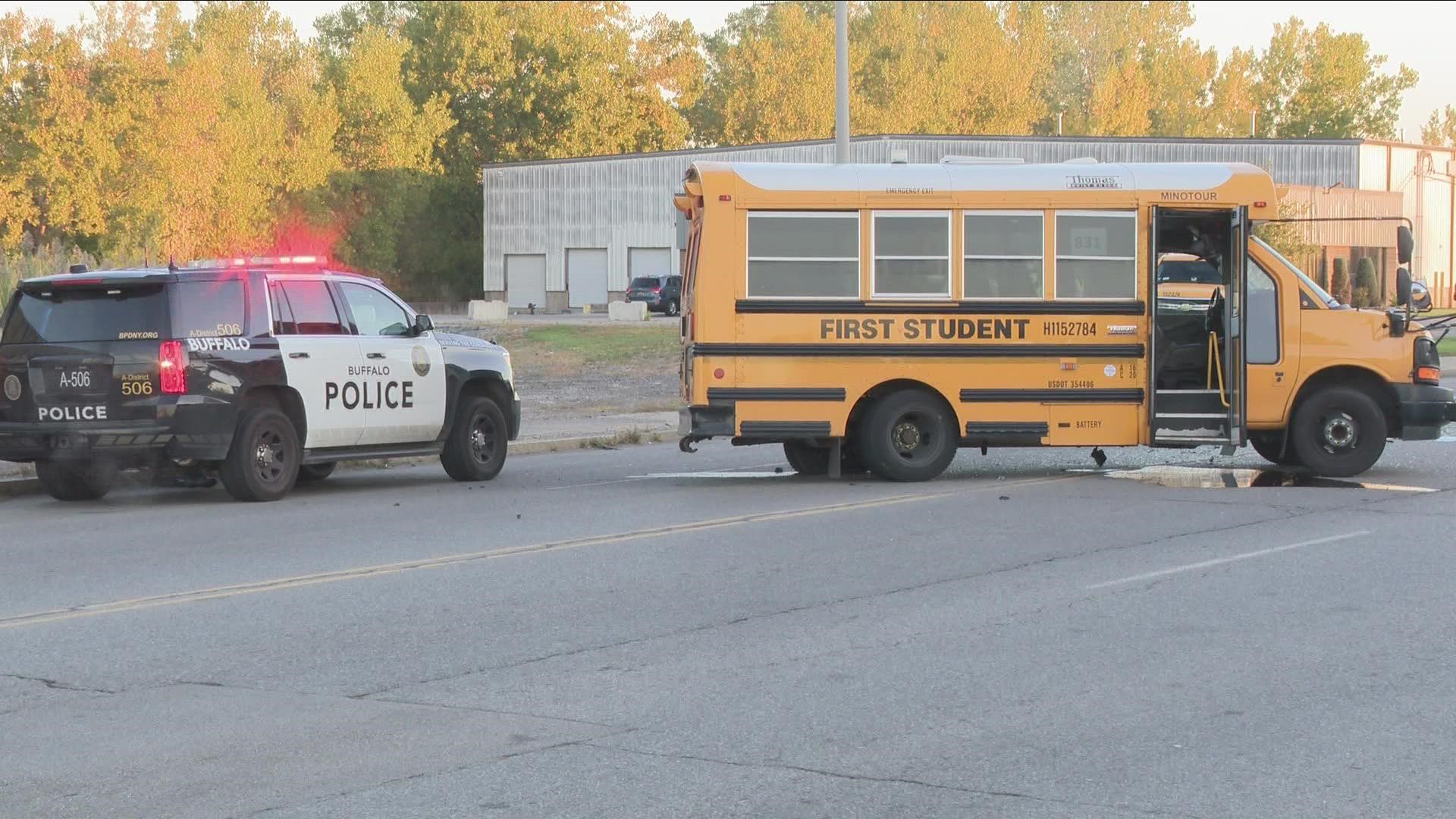 Two Injured after a crash involving a School Bus and an SUV