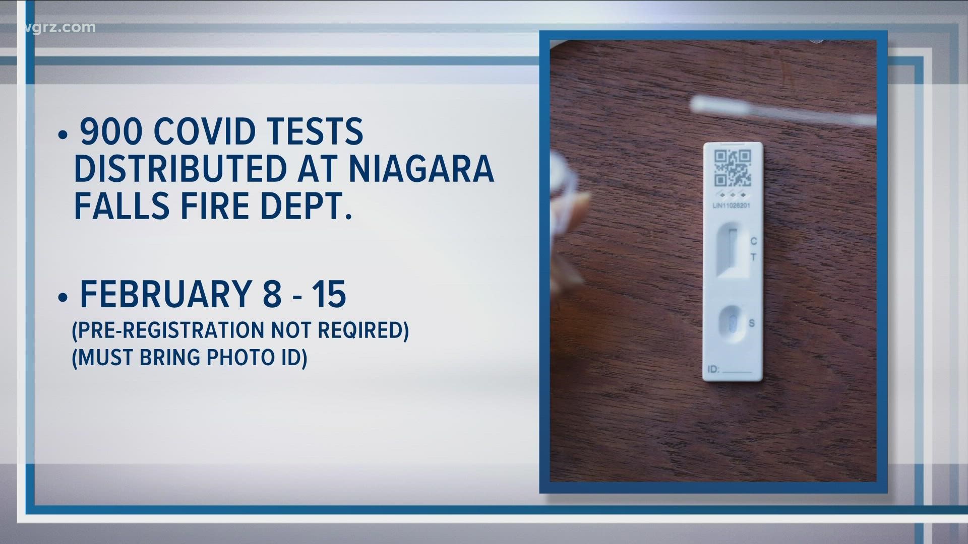 The city of Niagara falls will be distributing 900 at-home COVID tests to residents next month.