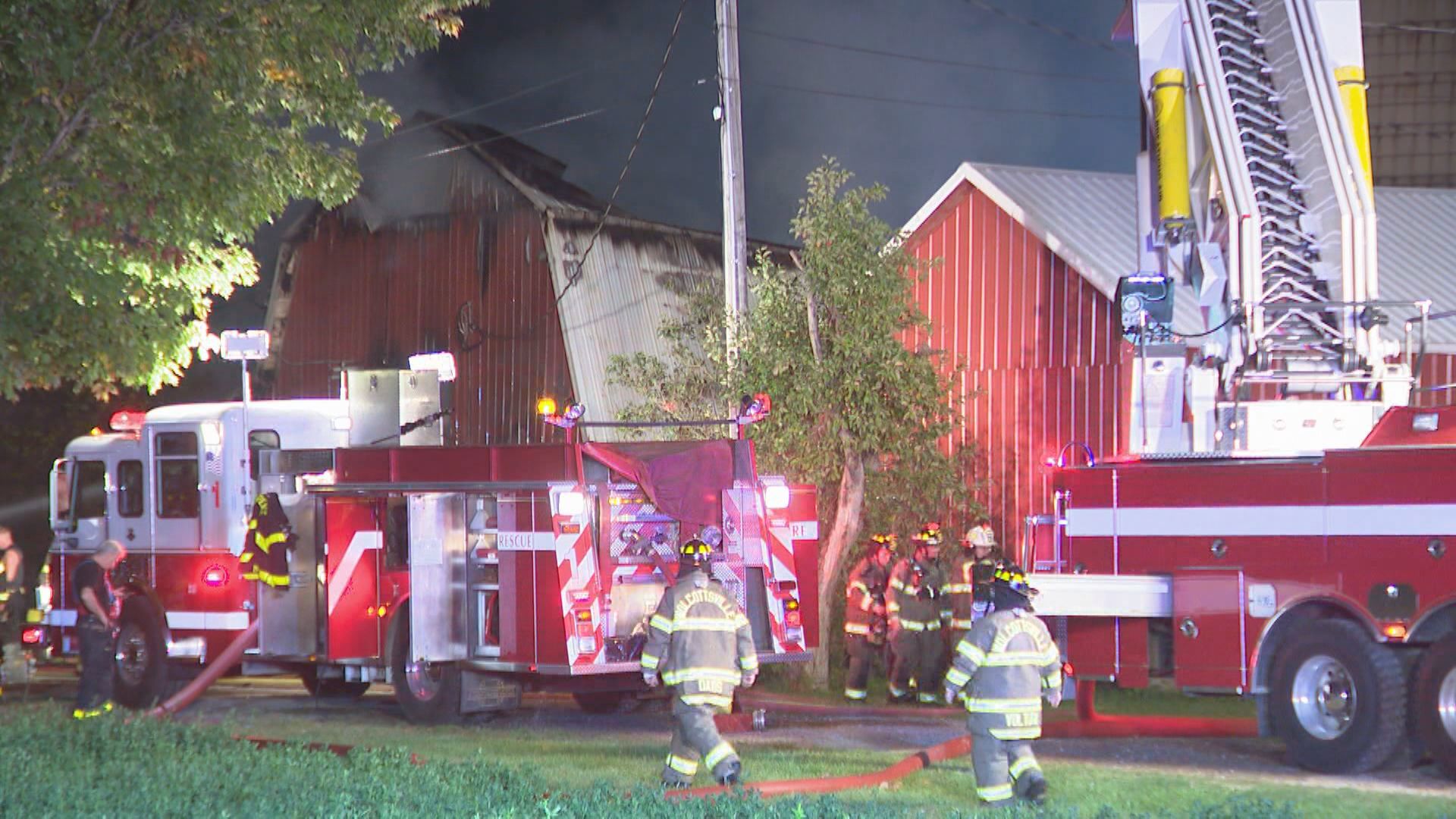 Nascar Structure Akron barn fire destroys structure as crews battle collapse and burning ...