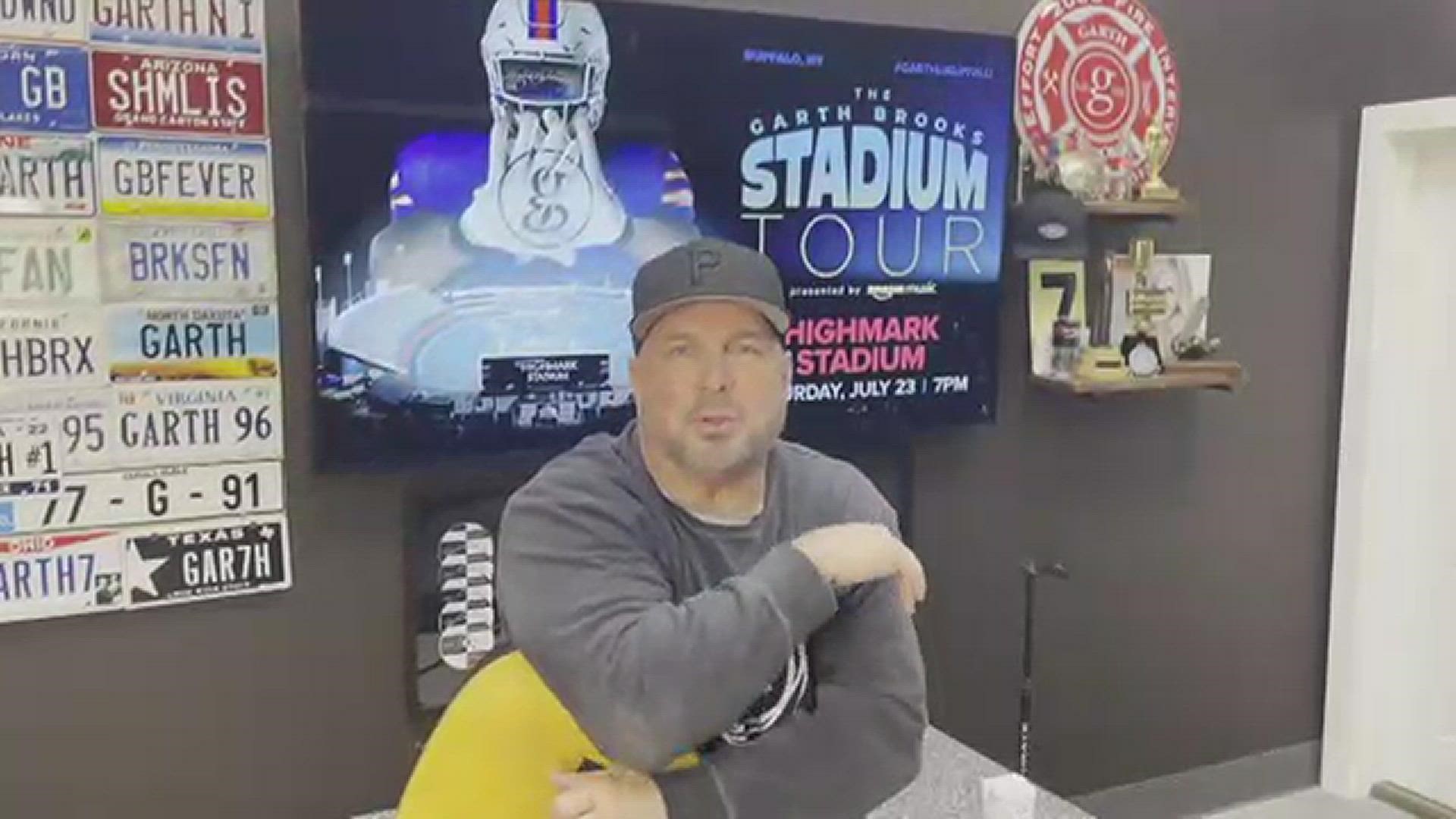 Garth Brooks is coming to WNY this summer. Ahead of the concert, the country music star released a special message for fans.