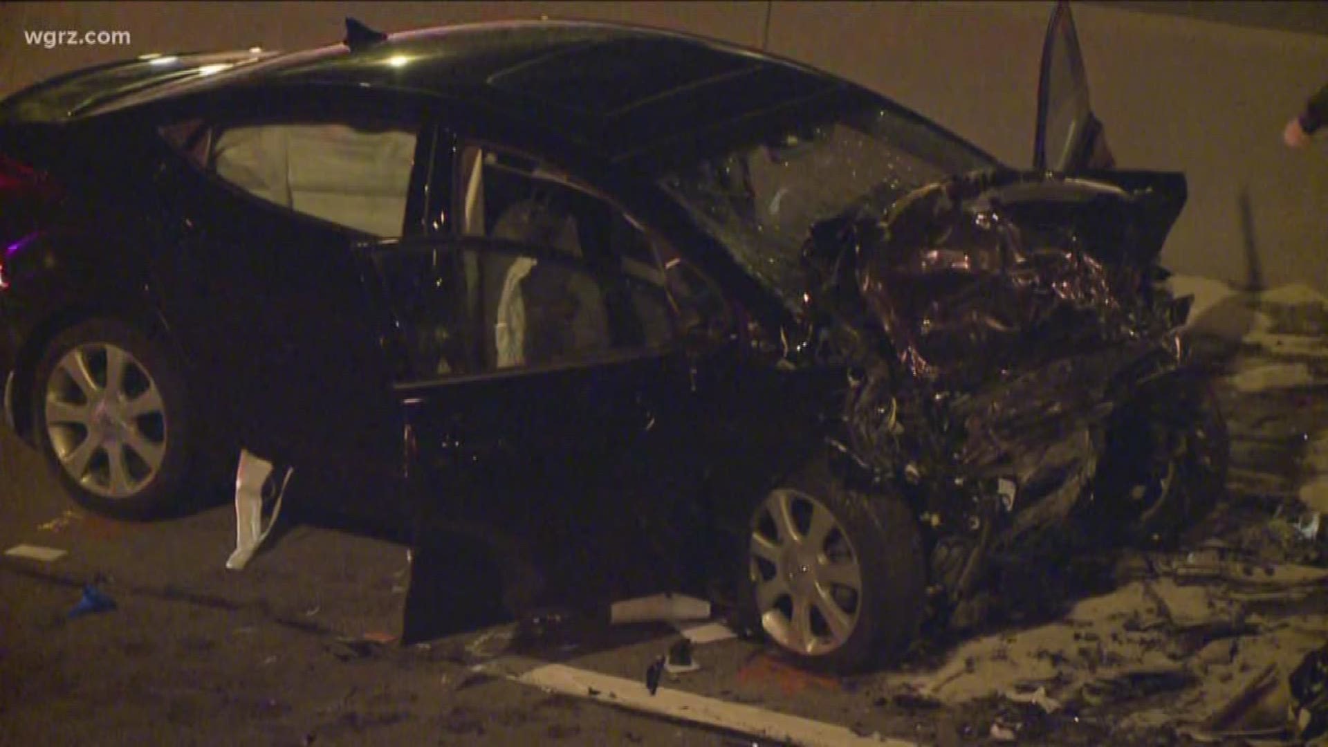 Two people were taken to ECMC following a head-on crash on the inbound 33 Monday night.
