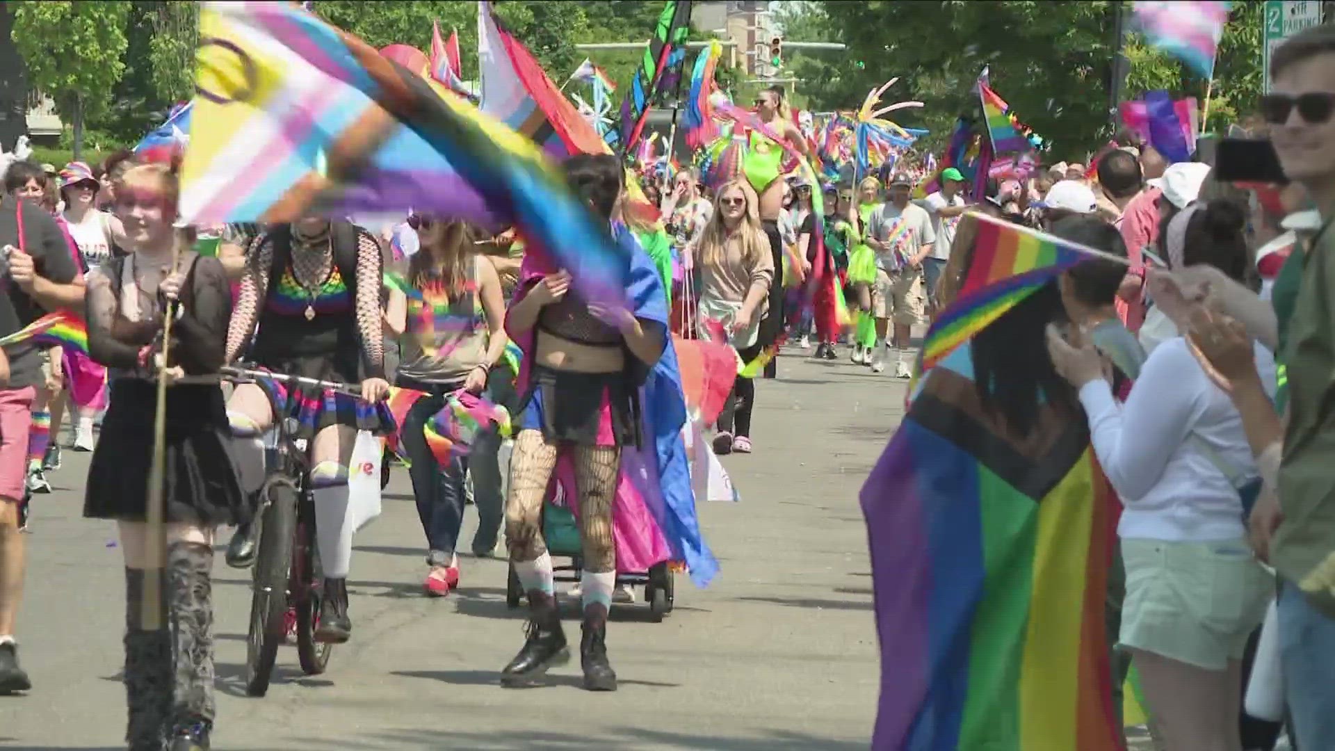 Thousands across Western New York showed up in rainbow colors and festive outfits, waving flags and expressing their support for the LGTBQ+ community.