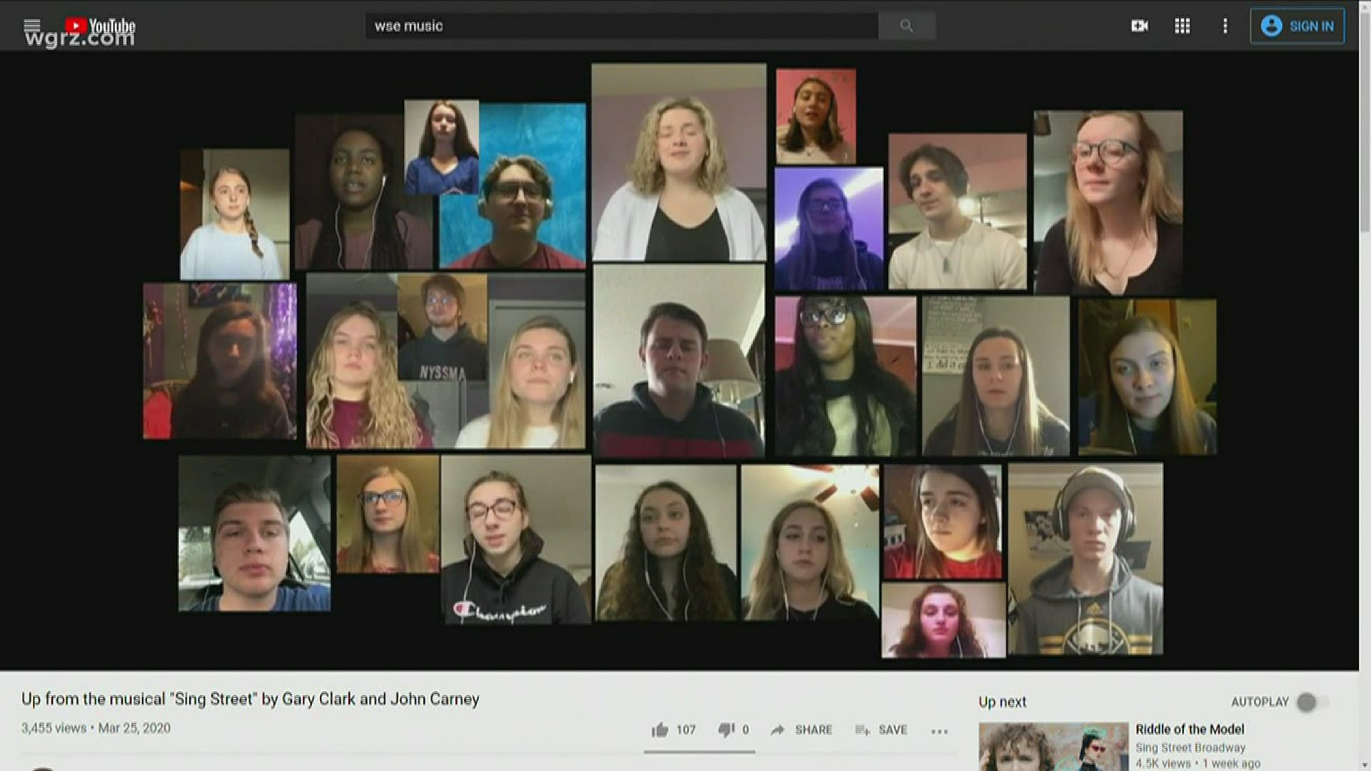 Each student in the West Seneca East chorus performed their part for a song called "Up" from the musical "Sing Street," which was later edited together.