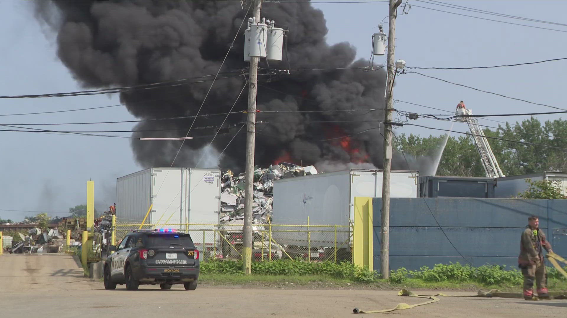 A fire with heavy smoke has been reported at Metalico in Buffalo Saturday evening.