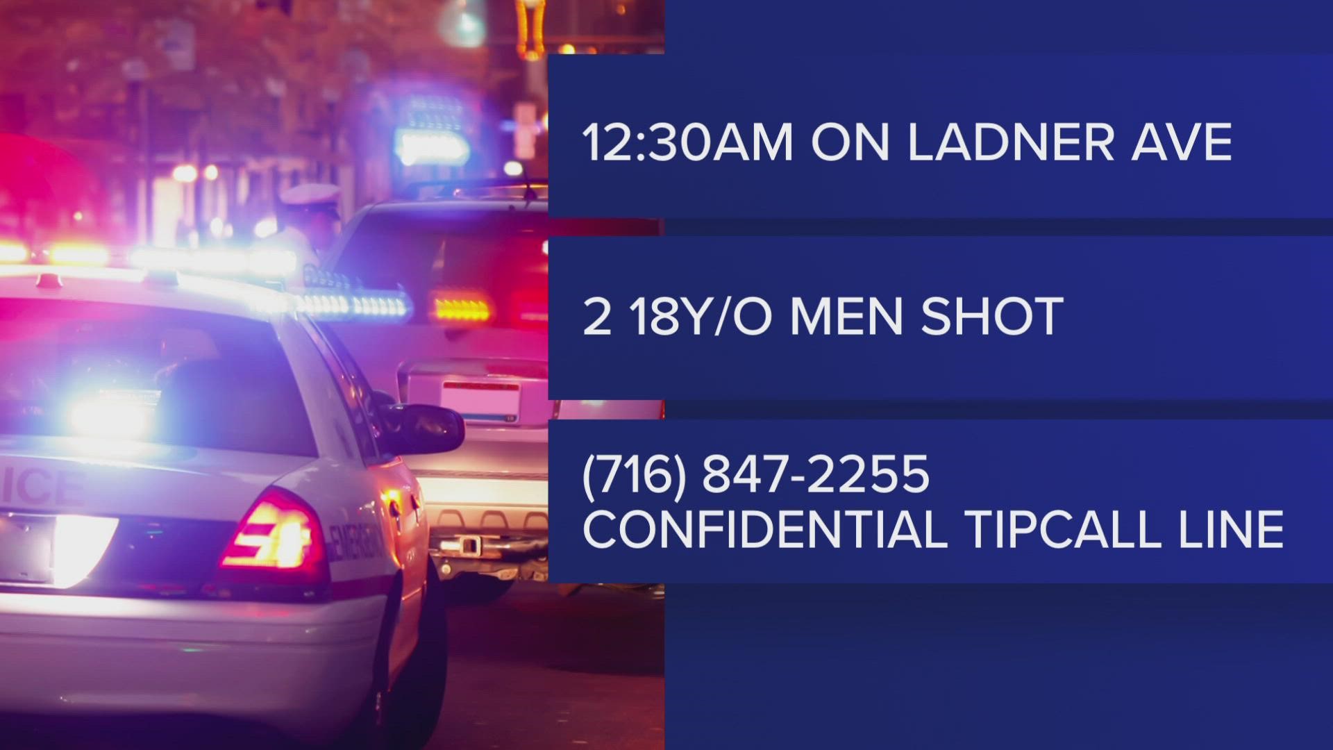 Two men were shot during a large house party on Ladner Avenue in Buffalo.  One man is in critical condition and the other man is in serious condition.