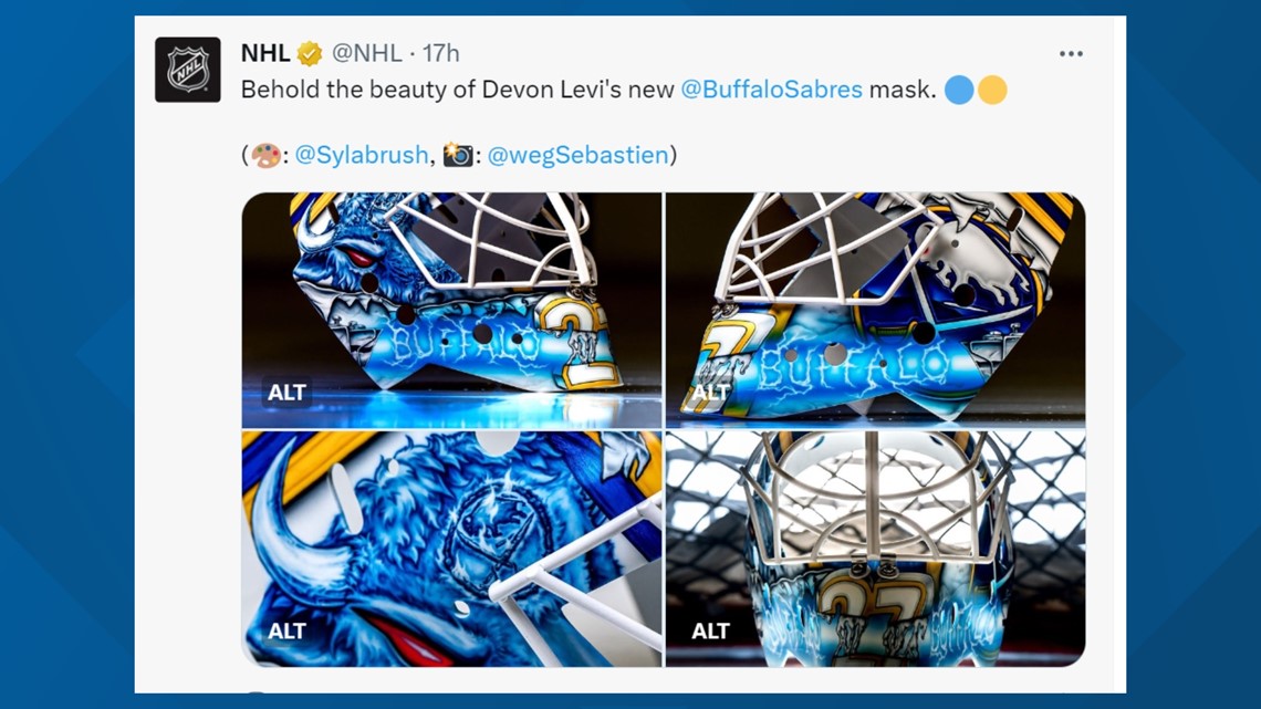 Sabres Backup Goalie Devon Levi Didn't Have A Black & Red Mask So He Used A  Sharpie To Make One – OutKick