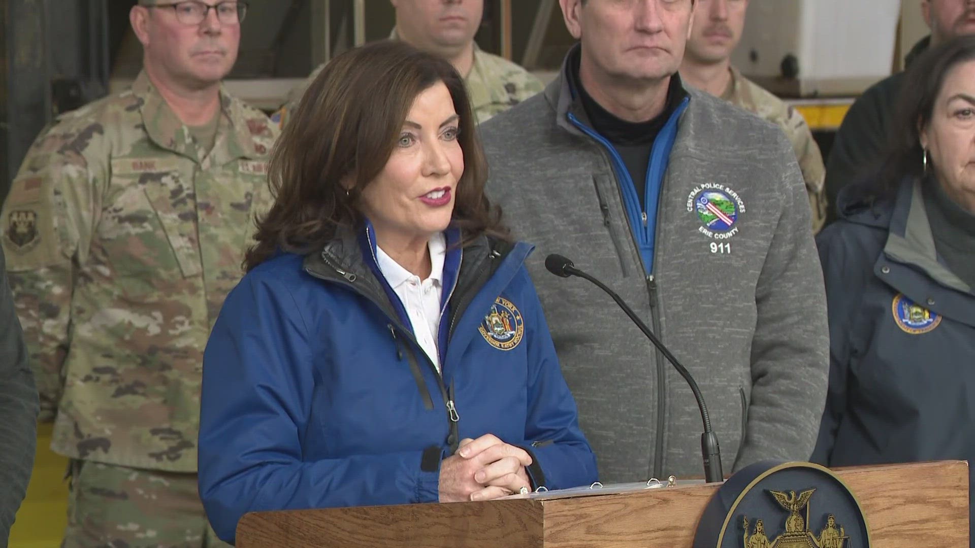 Gov. Hochul announced that the Bills game against the Steelers will be postponed until Monday.