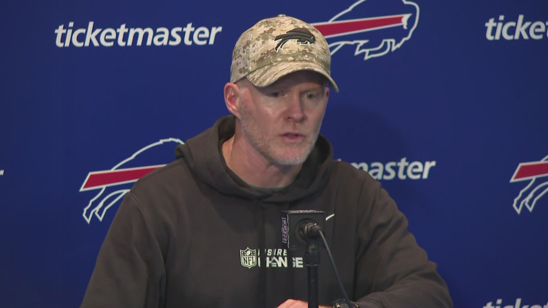 Buffalo Bills Sean McDermott speaks to media following practice 9/25/24