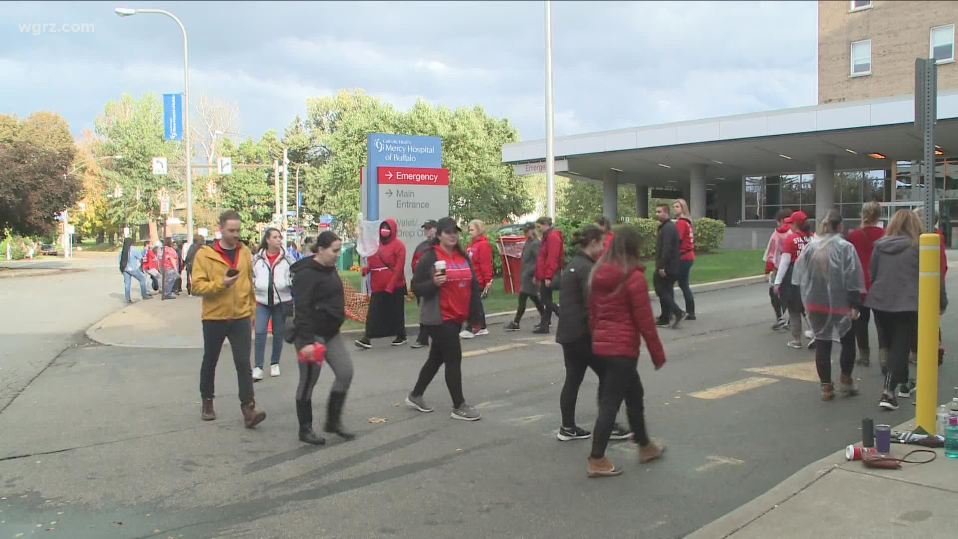 We're now more than two weeks into the strike at South Buffalo Mercy Hospital with no indications today that things are getting close to a resolution.