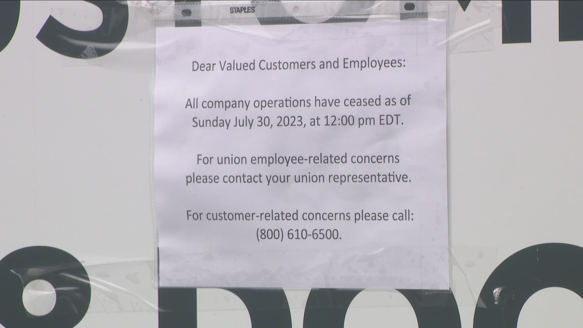 The sign taped to the fence outside Yellow Trucking says operations ceased.  Over 100 people work here and they are now unemployed.