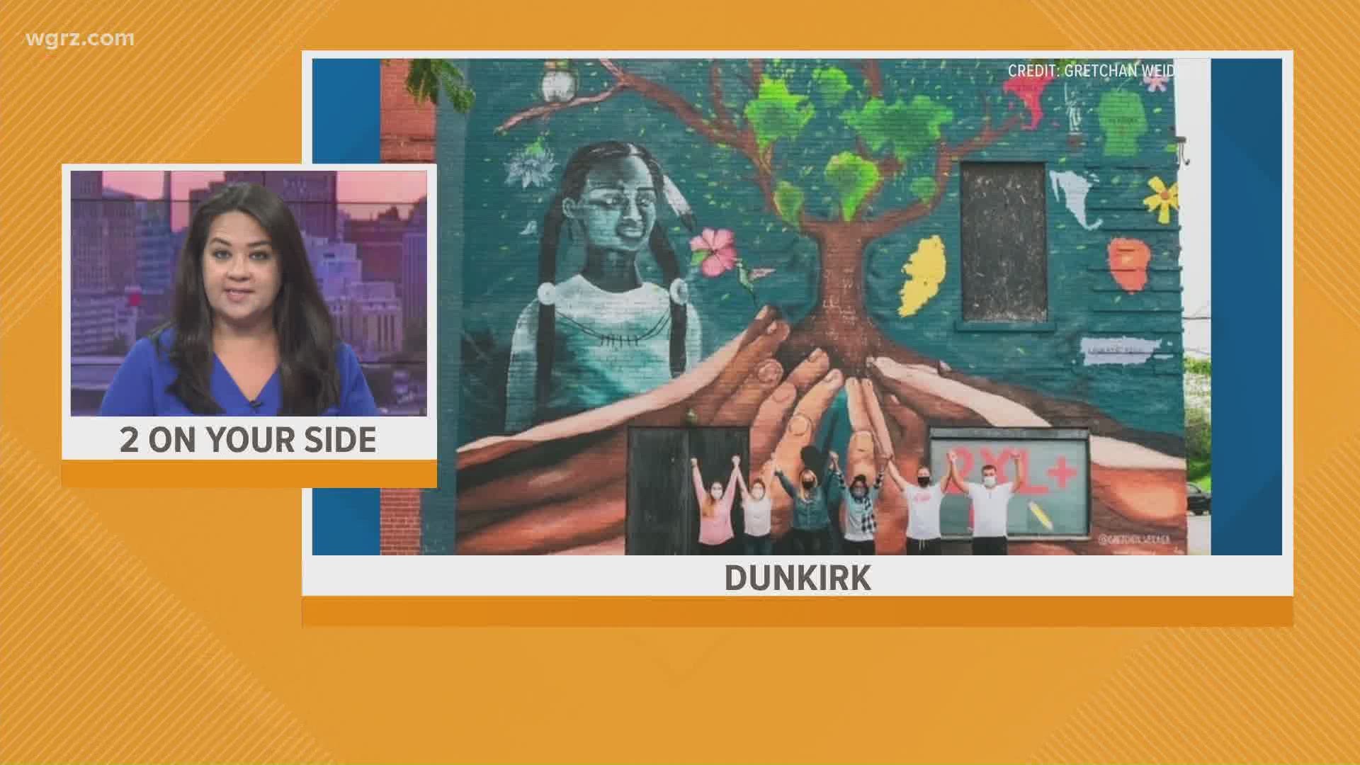 The new mural was painted by a former Dunkirk Schools art teacher.
