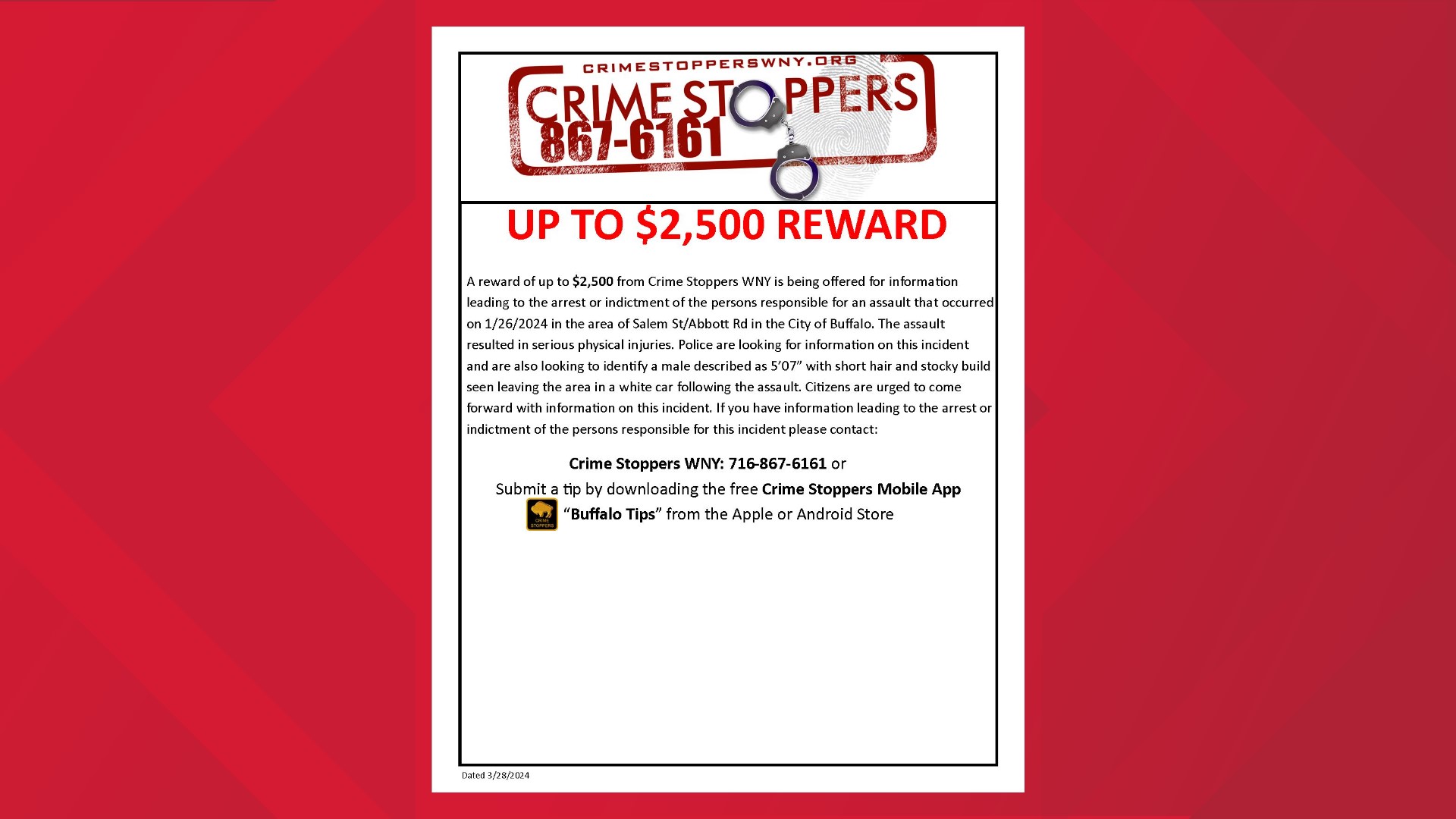Crime Stoppers offering $2,500 for information | wgrz.com