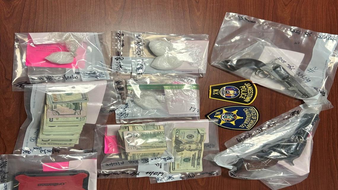 Jamestown trio arrested on weapon and drug charges after being found in ...