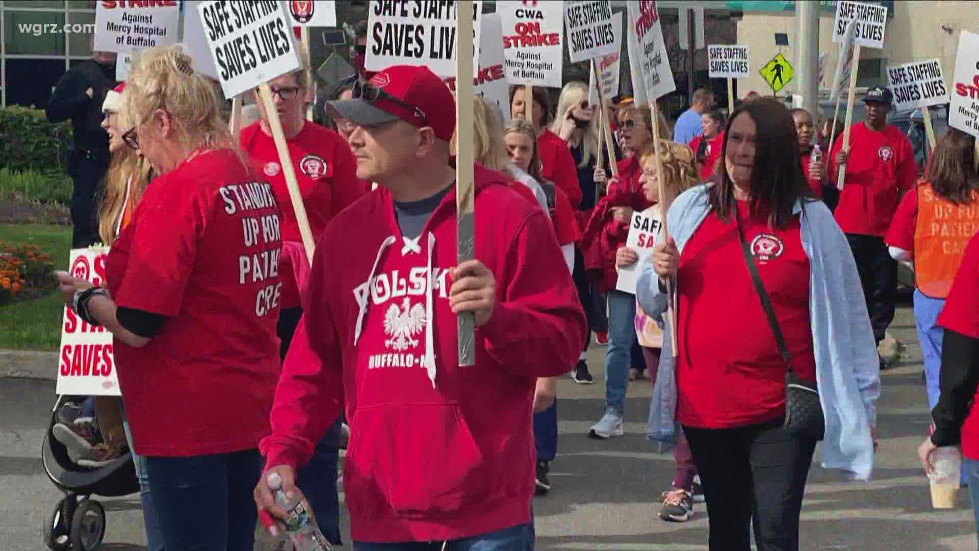 We have hit the one-week mark for the strike at South Buffalo Mercy Hospital with both Catholic Health and the C.W.A. still trying to reach a deal.