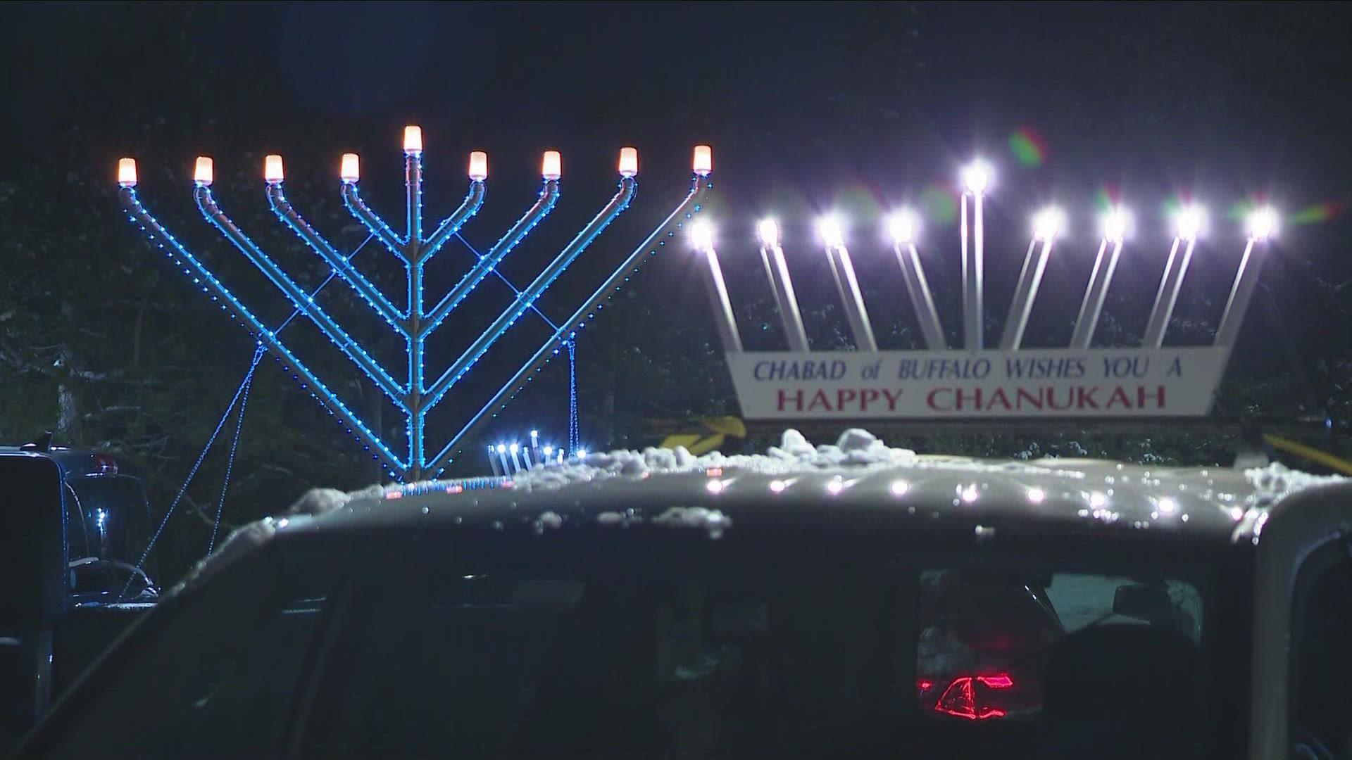 The first day of Hanukkah began at sundown on Sunday. The eight day festival of lights continues each night until December 26.