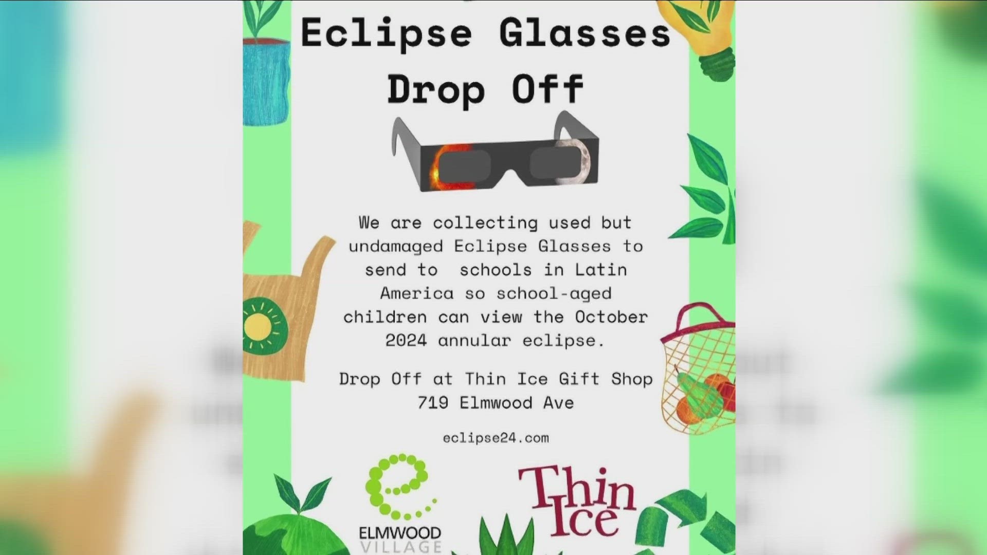 Now that the eclipse is over, think before you throw away your eclipse glasses. There are places around town you can drop them off to be donated.