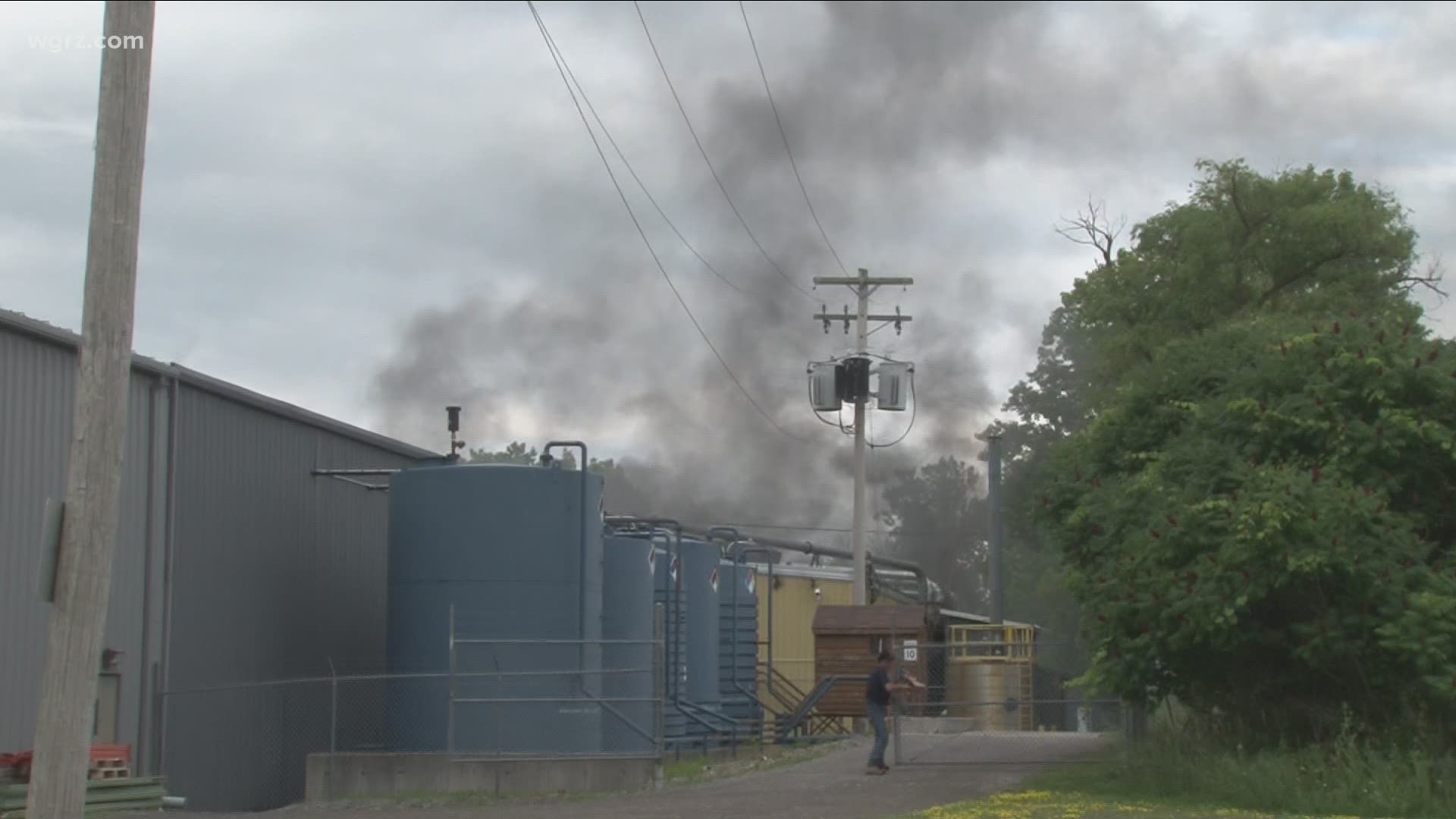 Genesee County firefighters battle large industrial fire in Town of ...