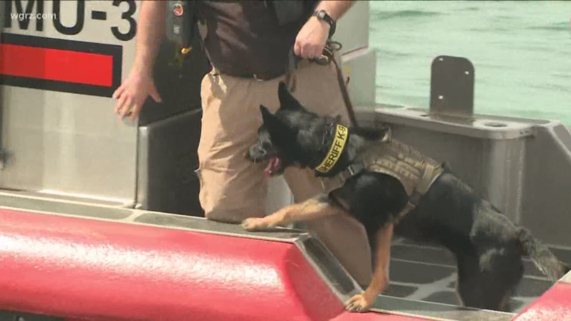 The K-9 units practiced Human Remains Detection along the Buffalo Outer Harbor.