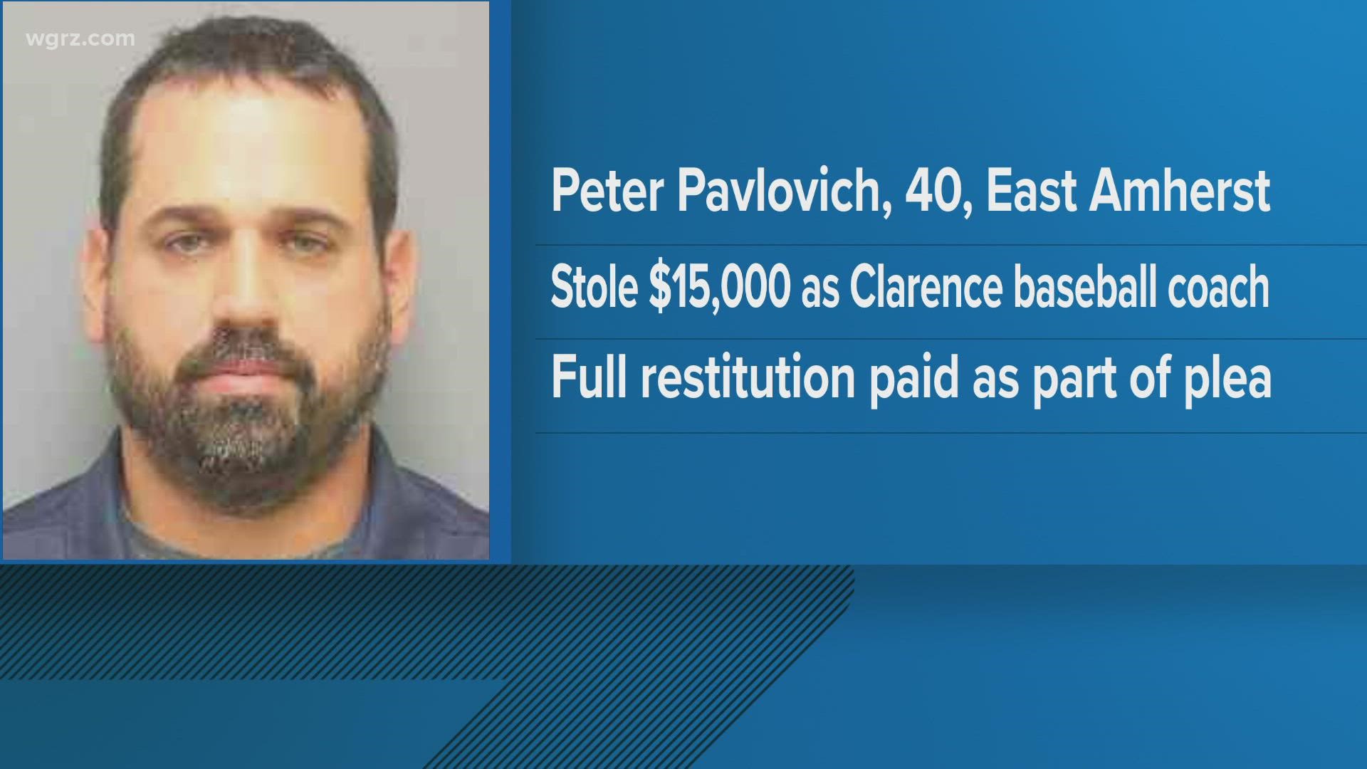 The Erie County D-A's office says 40-year-old Peter Pavlovich of East Amherst pleaded guilty to attempted grand larceny.