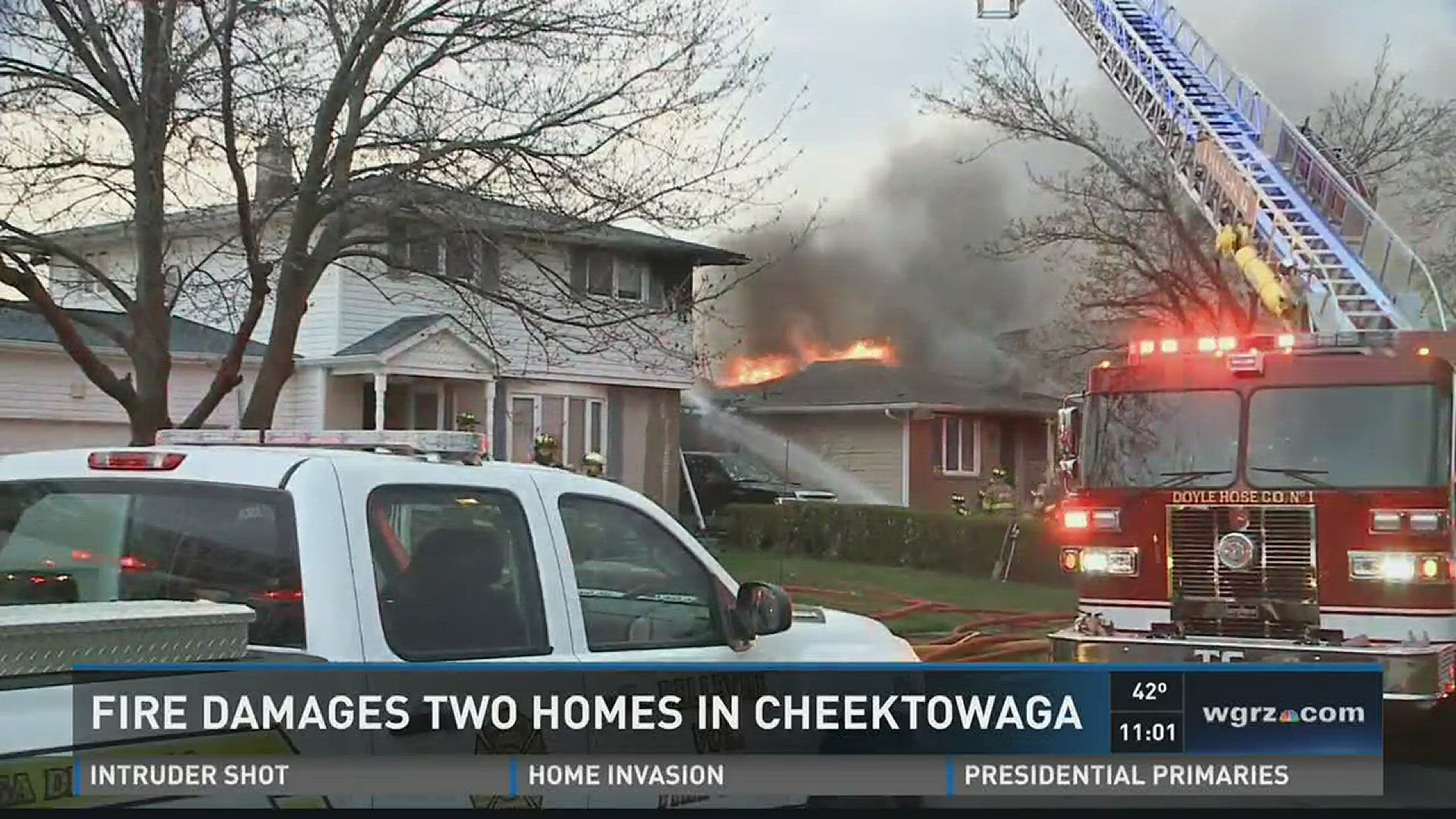 FIRE DAMAGES TWO HOMES IN CHEEKTOWAGA