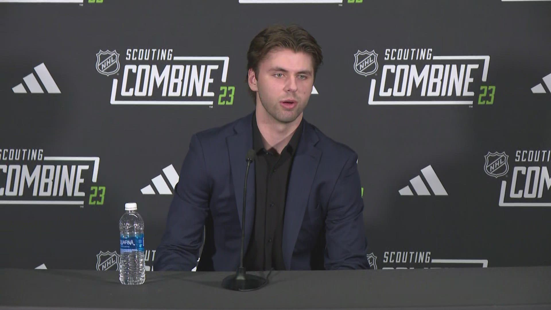 Prospects Connor Bedard, Adam Fantilli, and Leo Carlsson, as well as director of NHL Central Scouting Dan Marr, spoke Friday during a news conference.