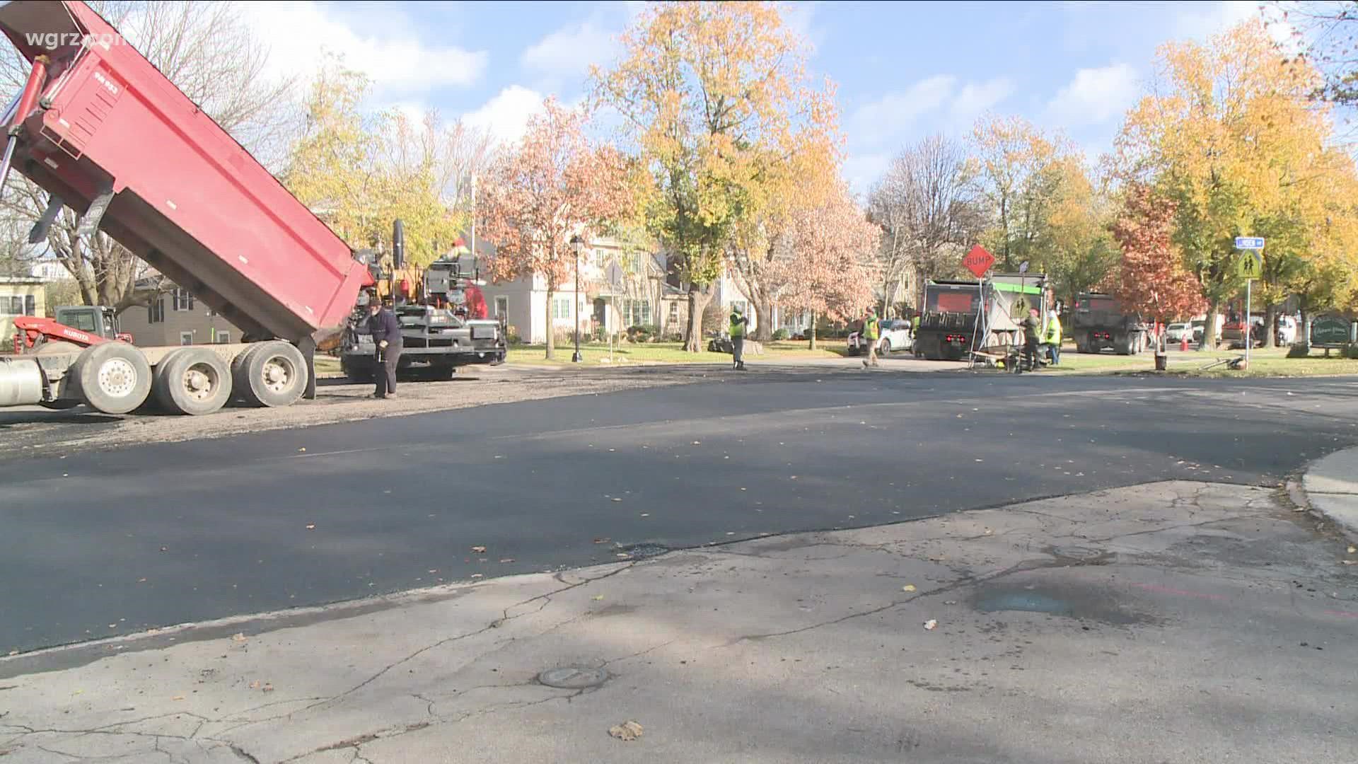 The department of public works says it was able to pave more than 140 streets this year, with 12 million dollars spent on paving residential and main roads.