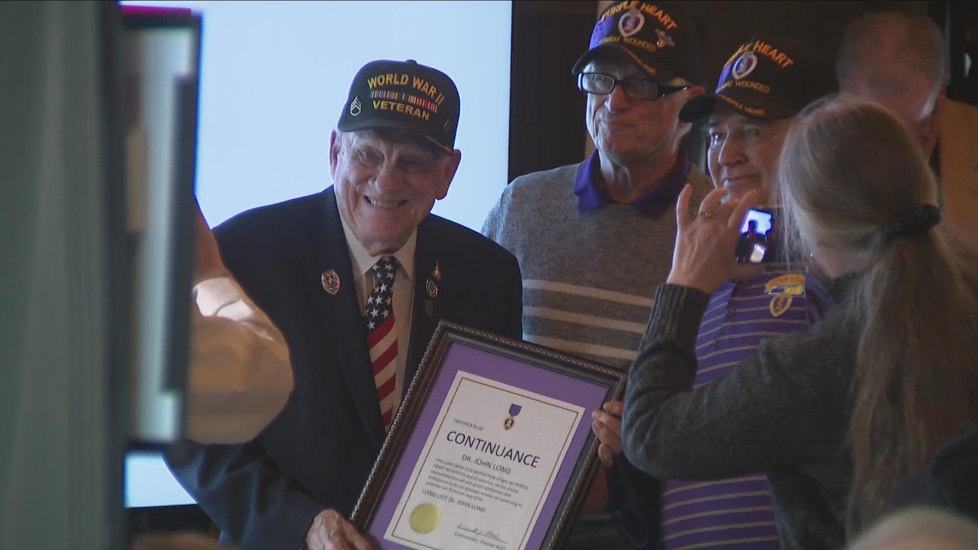 The 96th birthday of World War II veteran Dr. John B. Long was Wednesday. He spent some of the day at Buffalo and Erie County Naval and Military Park.