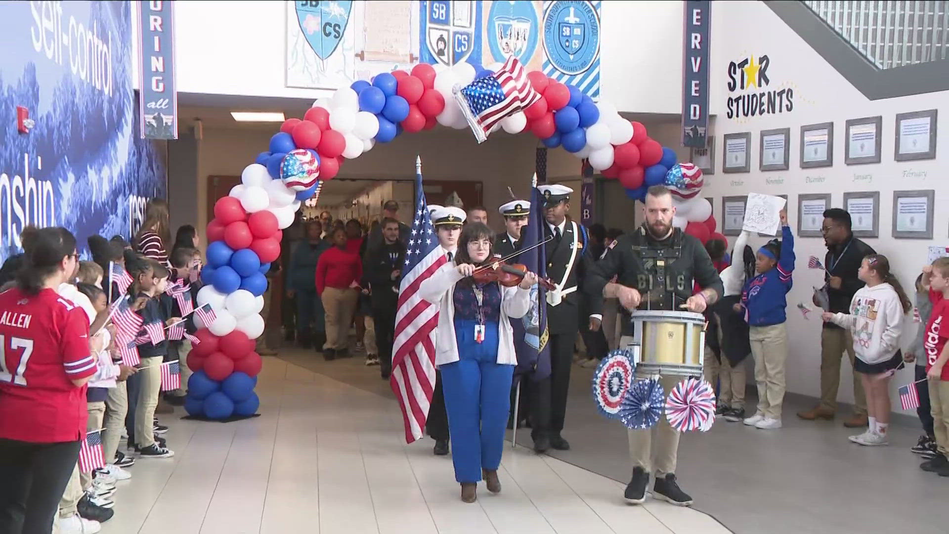 4th annual Veterans Day parade at South Buffalo Charter School 