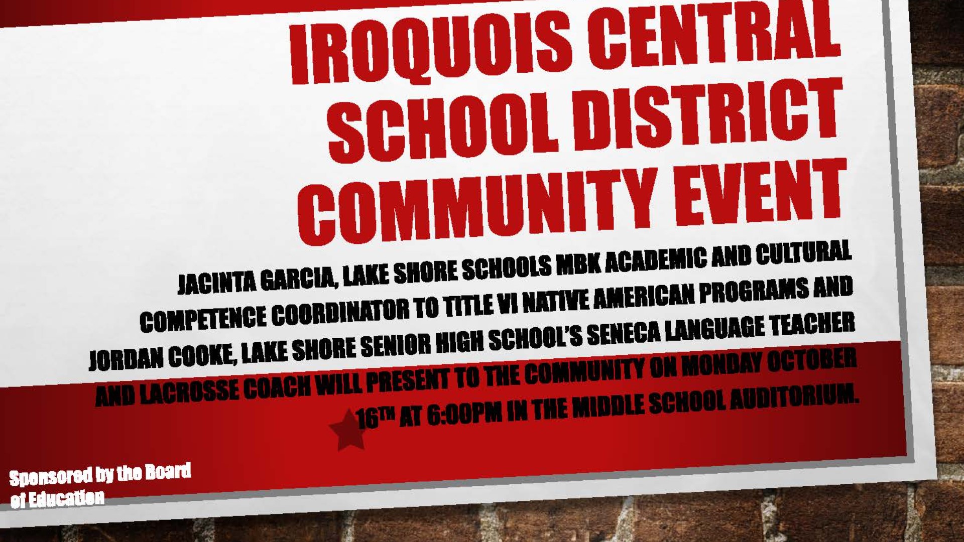 Iroquois Central School District holds a community event