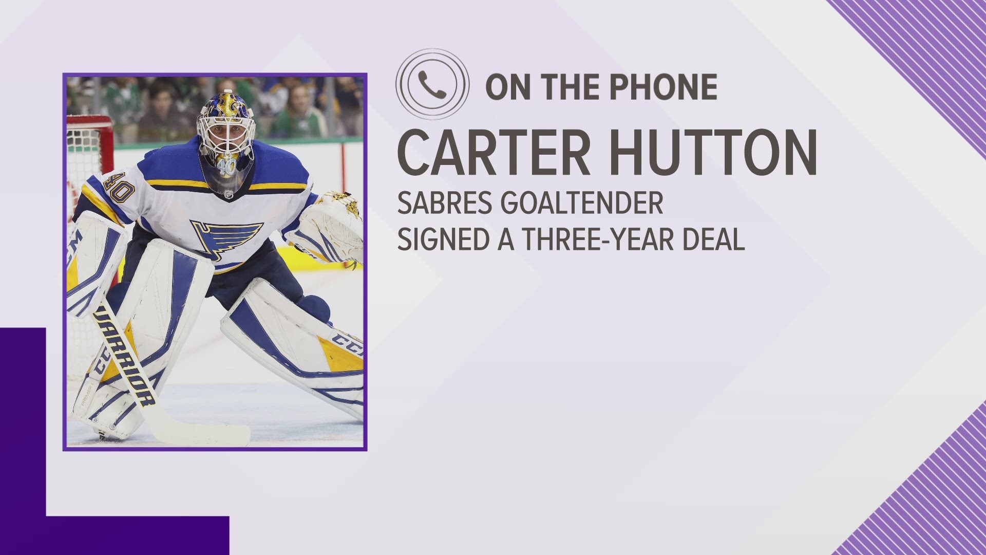 Carter Hutton excited to join Sabres
