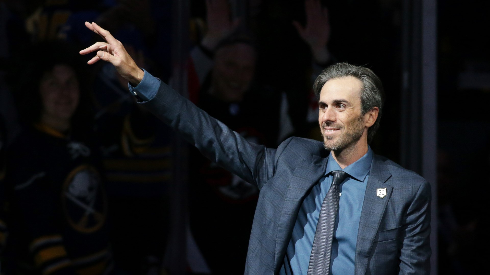 Ryan Miller spoke with the media following his Buffalo Sabres Hall of Fame ceremony on Thursday, Jan. 19, 2023, at KeyBank Center.
