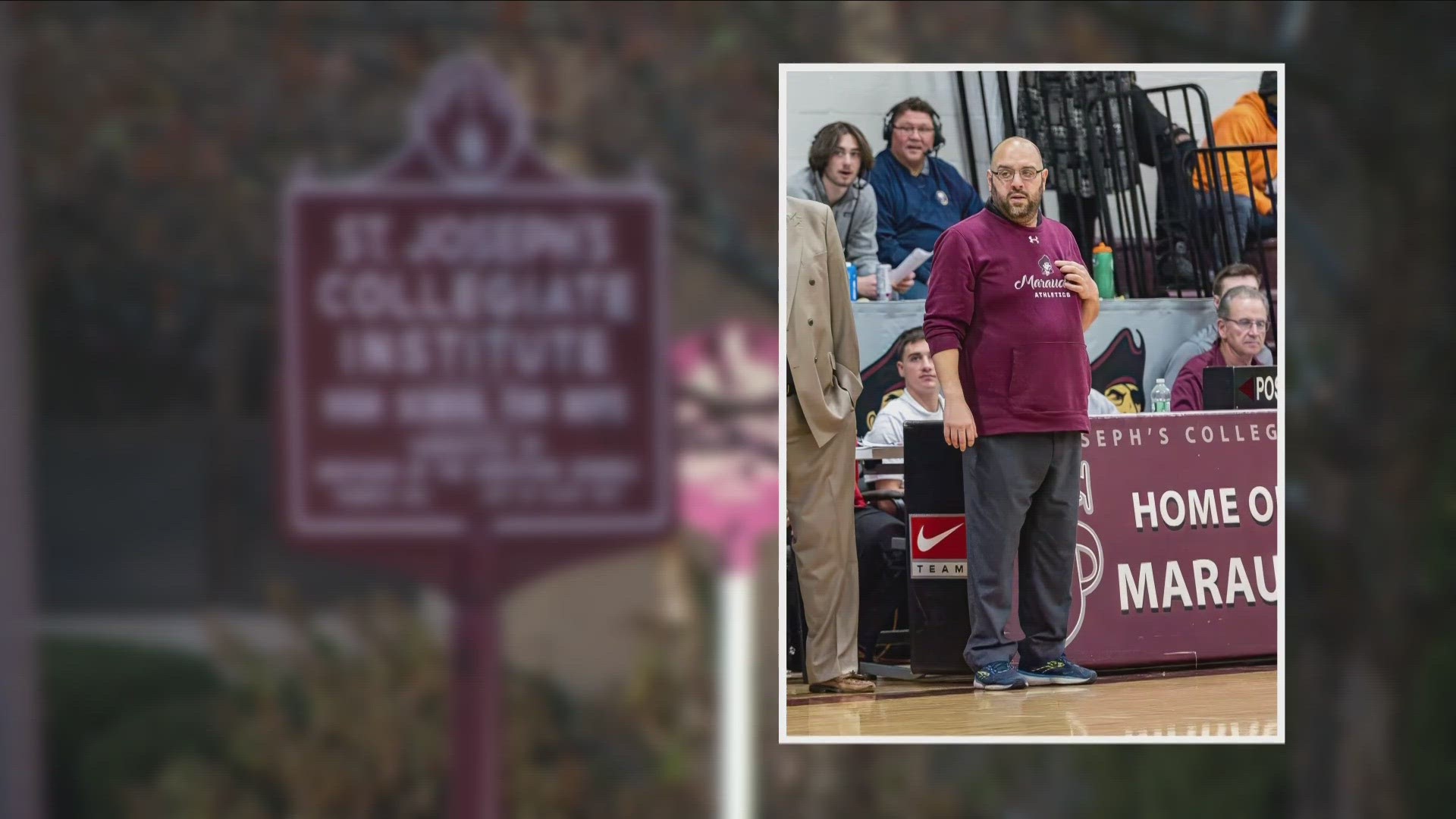 Gabe Michael, the varsity basketball coach at St Joes has died