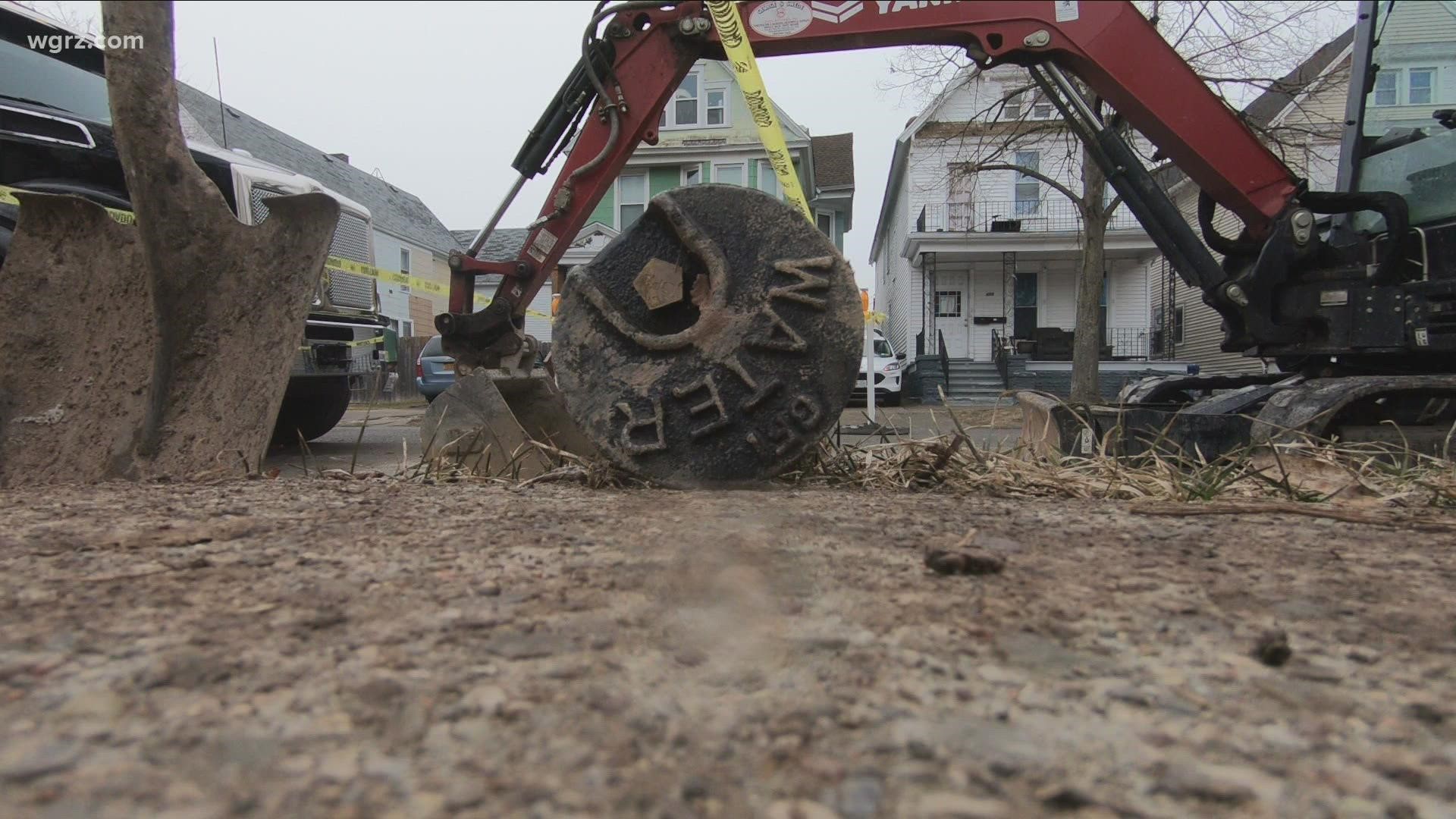 Lead pipes map for City of Buffalo