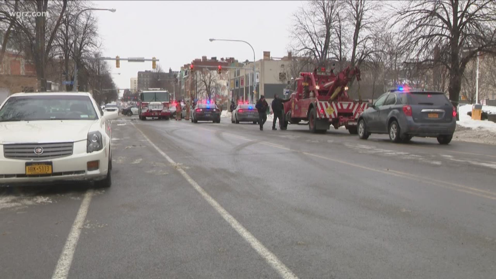 Car, Buffalo fire truck involved in crash