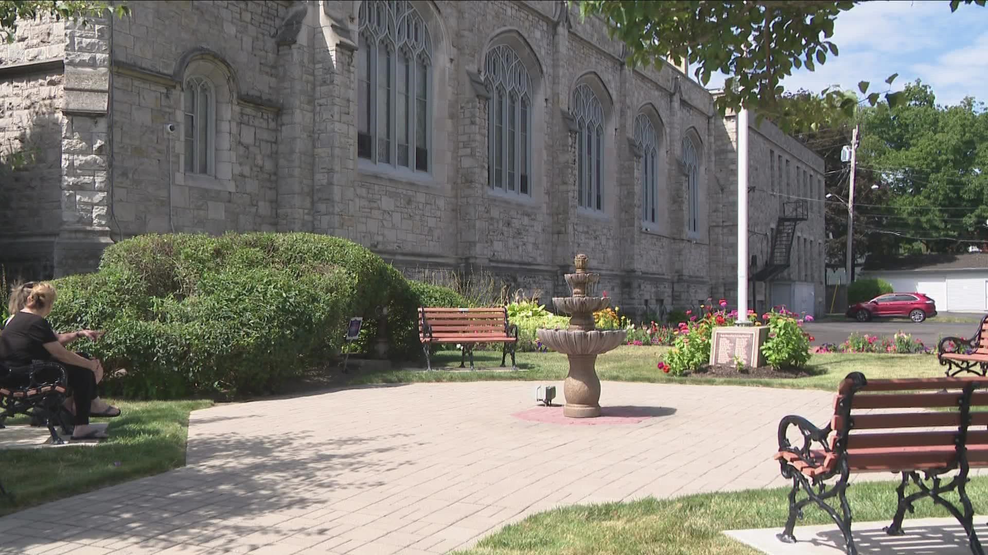The names of each person killed in that shooting, etched into stone bricks. They are in the memorial courtyard at Holy Trinity on Main Street in Buffalo.