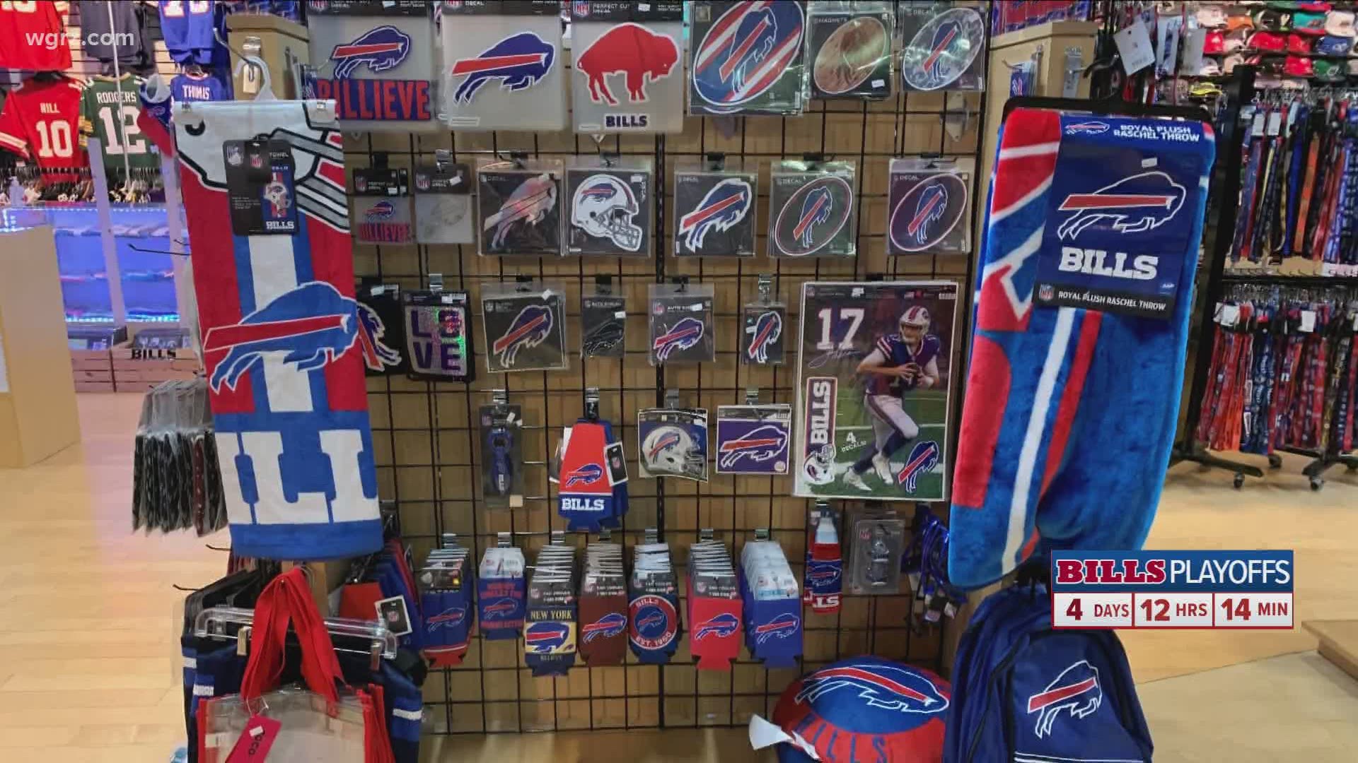 From sports apparel stores to pet shops and bakeries, local businesses are benefitting from the Bills playoff run.