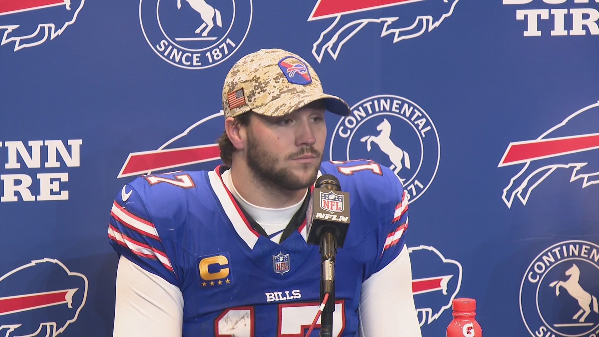 Josh Allen, Mitch Morse talk to the press following the loss to the Denver Broncos