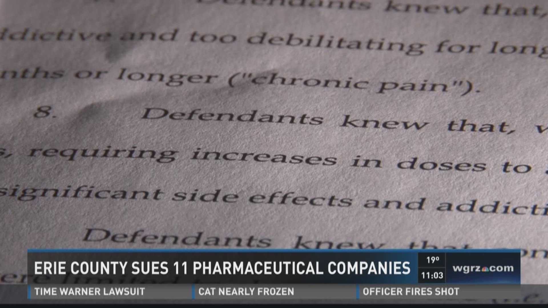 Erie County Sues 11 Drug Companies