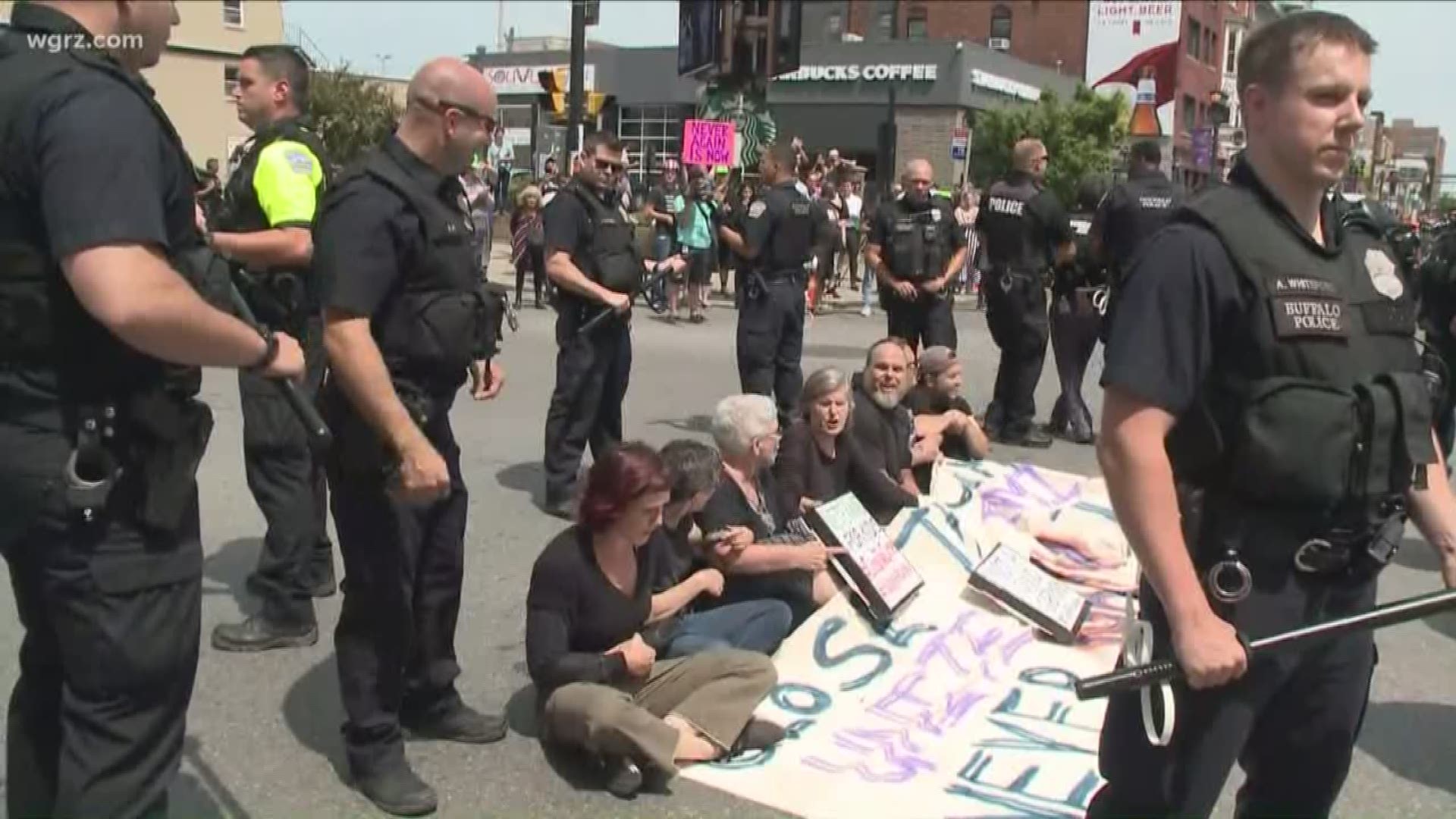 Protesters arrested for blocking intersection