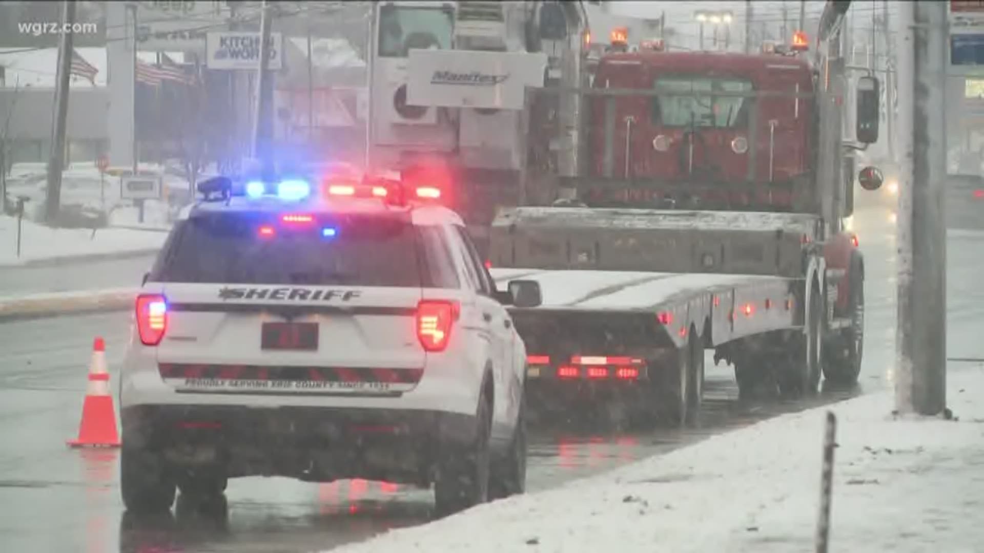 Erie County sheriff's office says a tractor-trailer hit that man near Main Street around seven and the driver stayed at the scene and talked to investigators.